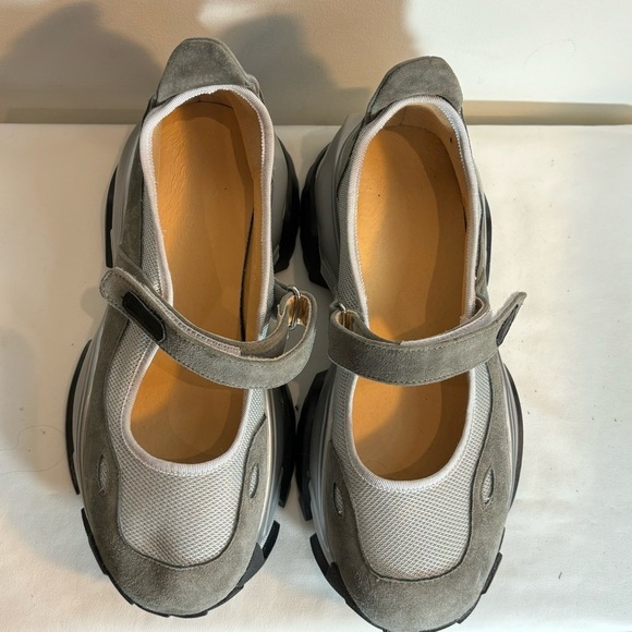 KIND TIPS Sz 40 Mary Jane Mesh And Faux Suede Super Chunky Shoes NEW WITH TAG - Picture 5 of 12